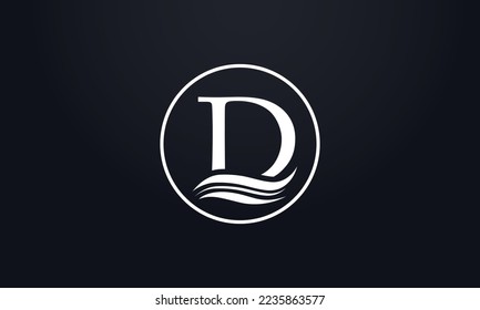 Símbolo del logotipo de la ola de agua vectorial y símbolo de la onda de agua letra icono