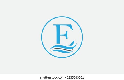 Símbolo del logotipo de la ola de agua vectorial y símbolo de la onda de agua letra icono