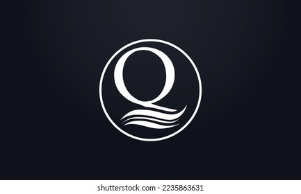 Water wave logo vector and water wave symbol icon letter