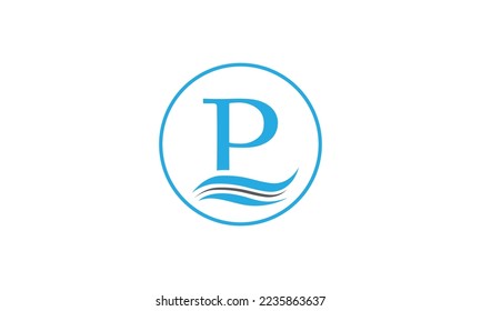 Water wave logo vector and water wave symbol icon letter