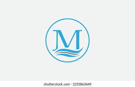 Símbolo del logotipo de la ola de agua vectorial y símbolo de la onda de agua letra icono