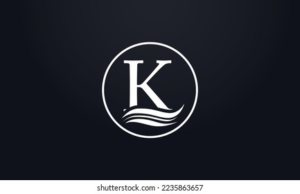 Water wave logo vector and water wave symbol icon letter