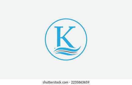 Water wave logo vector and water wave symbol icon letter