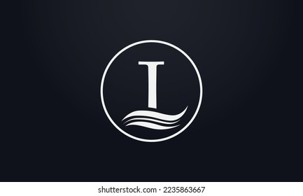 Water wave logo vector and water wave symbol icon letter