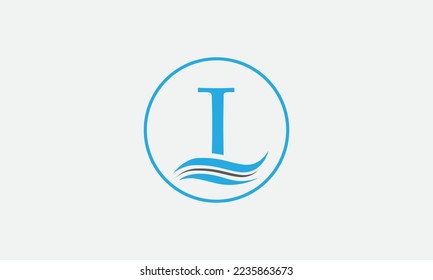 Water wave logo vector and water wave symbol icon letter