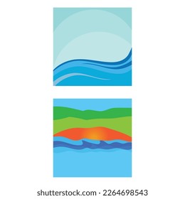 Water wave Logo vector and symbol Template