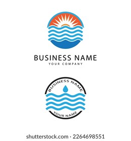 Water wave Logo vector and symbol Template