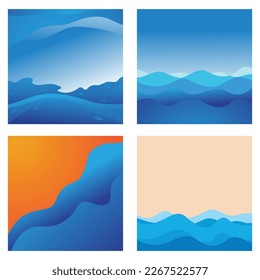 Plantilla de símbolo y vector de logotipo de ondas de agua