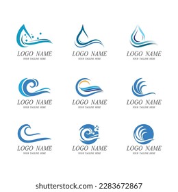Water wave Logo vector and symbol Template