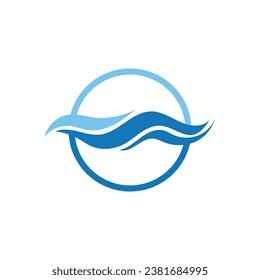 Plantilla de símbolo y vector de logotipo de ondas de agua