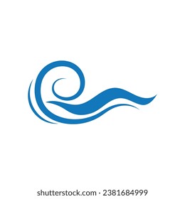 Plantilla de símbolo y vector de logotipo de ondas de agua