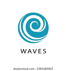 Plantilla de símbolo y vector de logotipo de ondas de agua