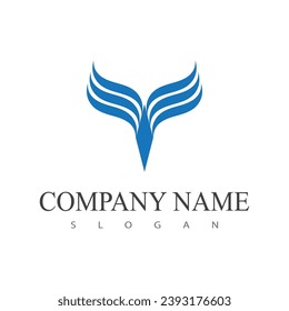 Plantilla de símbolo y vector de logotipo de ondas de agua