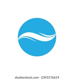 Plantilla de símbolo y vector de logotipo de ondas de agua