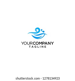 water wave logo vector template icon