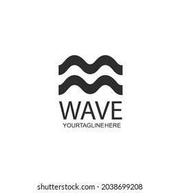 water wave m letter concept design icon vector illustration template