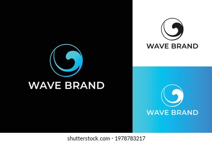 Water Wave minimal logo design