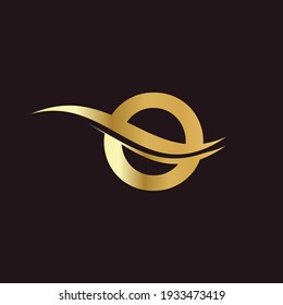 Water Wave O Logo Vector. Swoosh Letter O Logo Design for business and company identity. Creative O letter with luxury concept.
