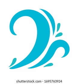 water wave ocean flat style icon vector illustration design