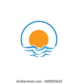 Water Wave ocean illustration Logo Template vector