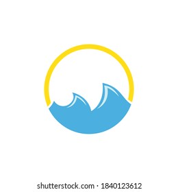 Water Wave ocean illustration Logo Template vector