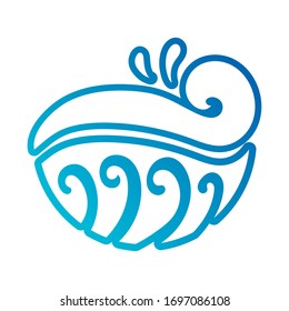 water wave ocean line gradient style icon vector illustration design