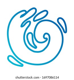 water wave ocean line gradient style icon vector illustration design
