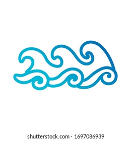 diseño de ilustraciones vectoriales del estilo de gradiente de la línea oceánica de la onda de agua