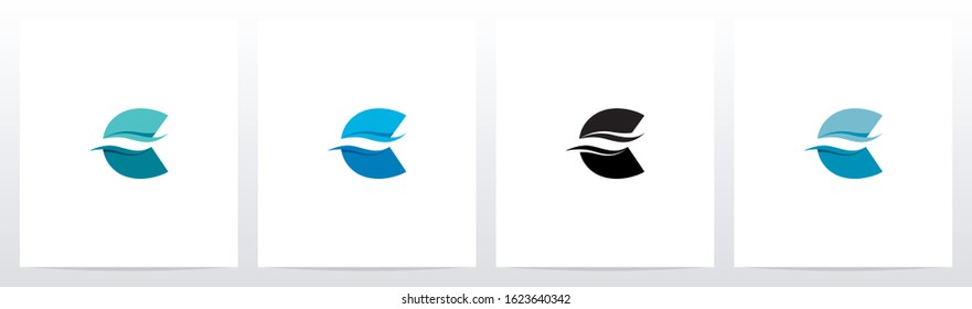 Water Wave On Letter Logo Design C