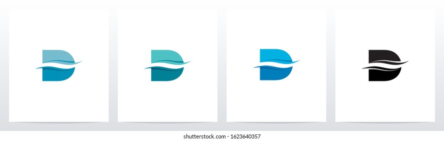 Water Wave On Letter Logo Design D