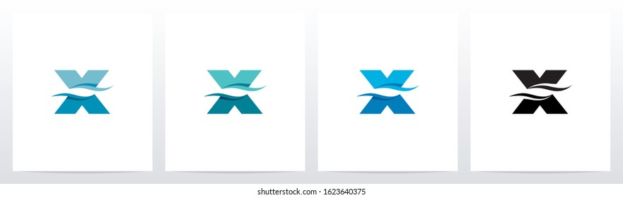 Water Wave On Letter Logo Design X
