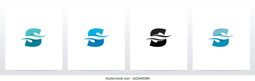 Water Wave On Letter Logo Design S