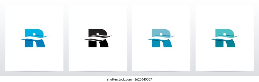 Water Wave On Letter Logo Design R