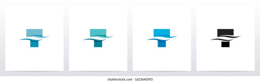 Water Wave On Letter Logo Design T