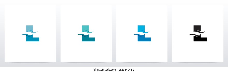 Water Wave On Letter Logo Design L