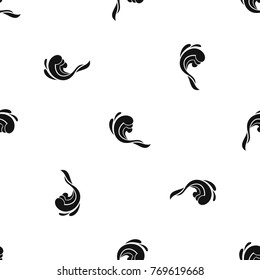 Water wave pattern repeat seamless in black color for any design. Vector geometric illustration