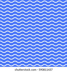 Water or Wave pattern. Seamless water texture. Wavy lines background. Vector illustration.