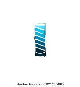 water wave patterned glass icon vector
