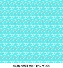 Water wave patterns seamless blue background