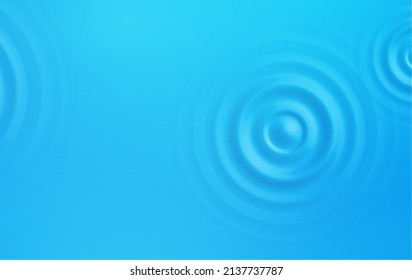 Water wave ripple effect on a blue background. Circular wave top view. Vector illustration of a liquid splash from a drop