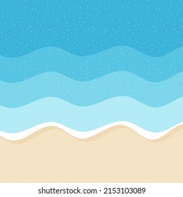 water wave and sandy beach background vector illustration