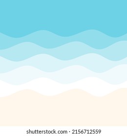 water wave and sandy beach background vector illustration