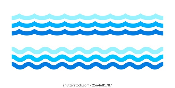 water wave, sea wave line, water shape, ripple symbol, line wavy simple symbol