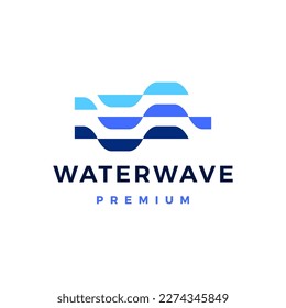 Water Wave Sea River Logo Vector Icon Illustration