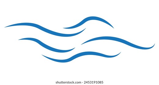 Water wave, sea wave. Zigzag line. Simple wave icon, sea or ocean, Water logo, symbol vector collection.
