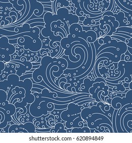 Water wave seamless background.