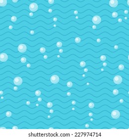 Water wave seamless pattern with air bubbles.