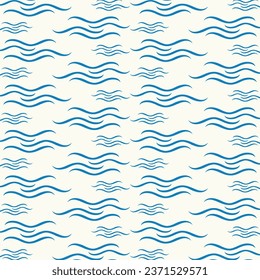 Water wave seamless repeating pattern vector illustration background