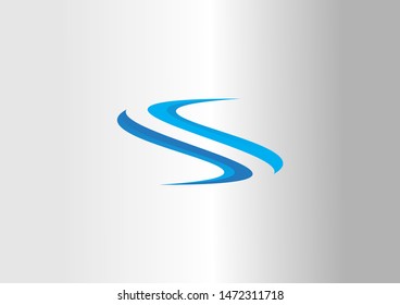 Water Wave Set Of Stylized Vector Symbol.