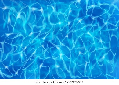 Water wave shape drawing. Swimming pool. Sandy beach. Liquid surface texture. Vector illustration.
